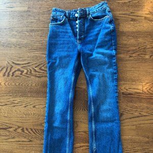 Free-People kick flare distressed hem jeans